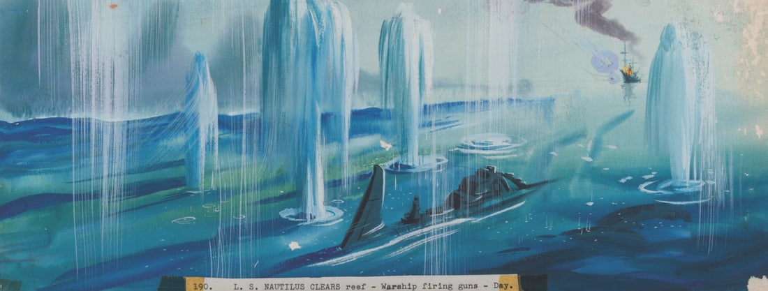 A "20,000 Leagues Under The Sea" Nautlilus Attack Concept Painting. (1 of 2)