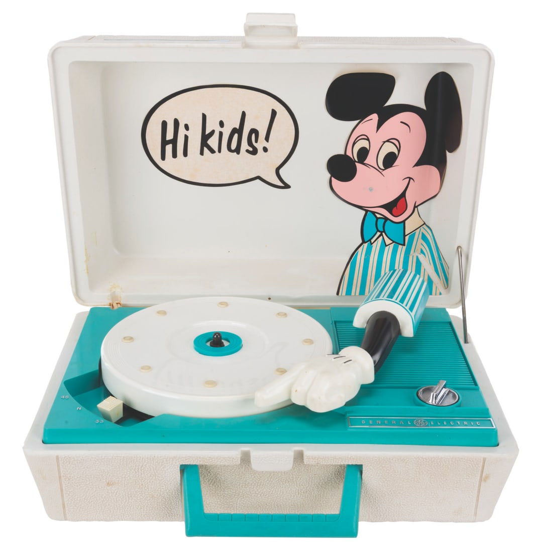 A Mickey Mouse Portable Record Player. - 2