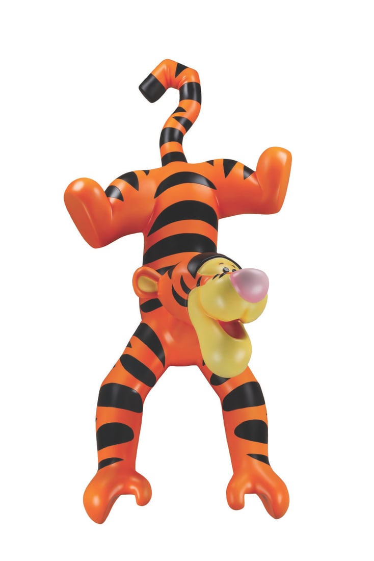 A Disney Store Tigger Store Display.: (Disney Store, 2005-07) A large Tigger fiberglass figure originally displayed in the Disney Store, where it was doing a handstand on top of a "hunny" pot. Measuring 34" x 28" x 75" tall, the store