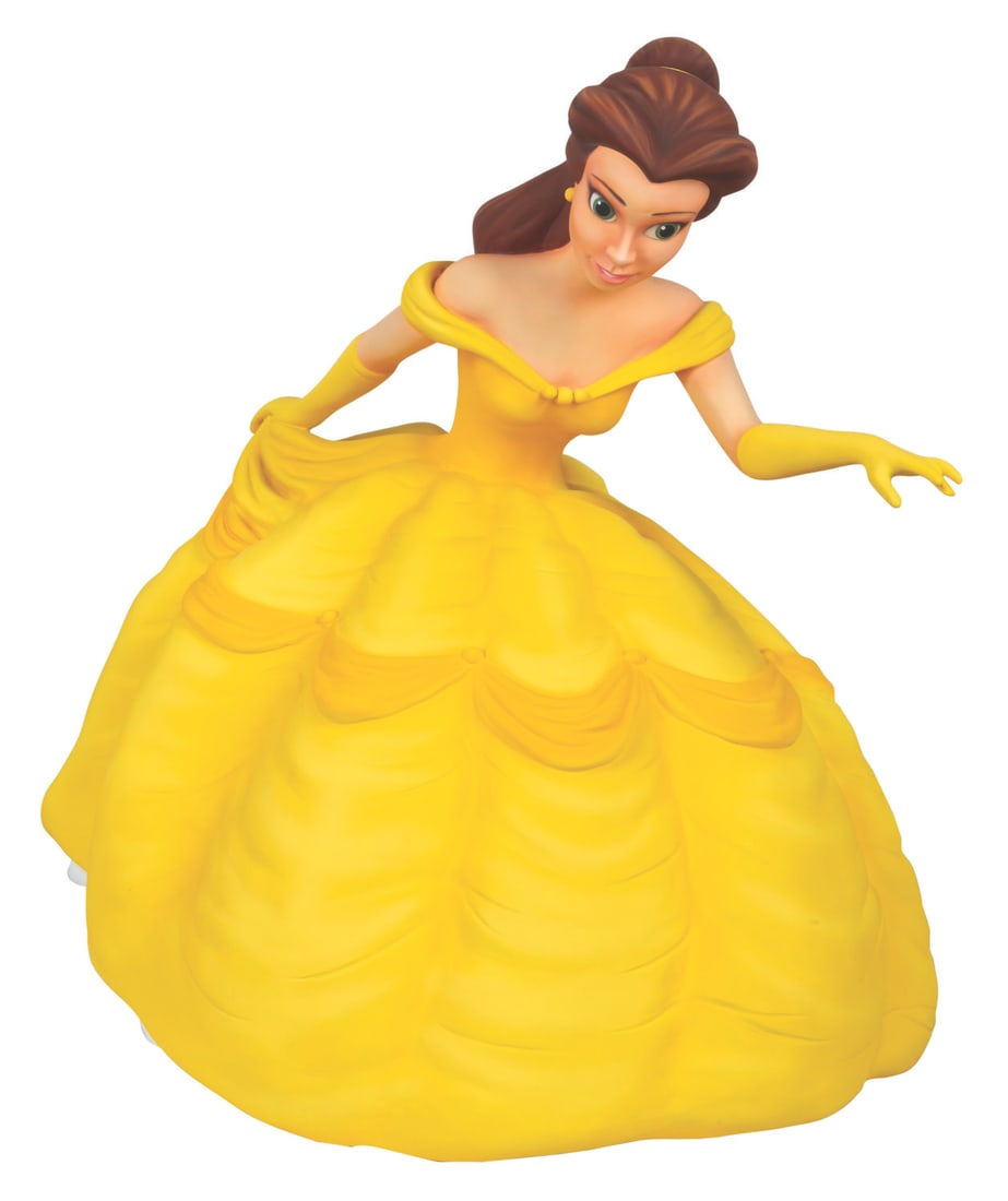 A "Beauty and the Beast" Belle Disney Store Display Figure.: (Disney Store, 1991-2000s) An original Disney Store display figure of Belle in her yellow ballgown from "Beauty and the Beast."The hand-painted fiberglass figure is designed with a missing rear