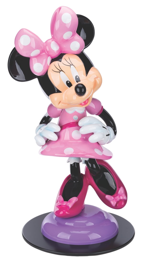 A Minnie Mouse Party City Store Display.: (Party City, 2000s) A large Minnie Mouse store display, originally used as an eye-catching prop in a Party City. Measuring 44" tall and 24" in diameter, the fiberglass store display is in very good