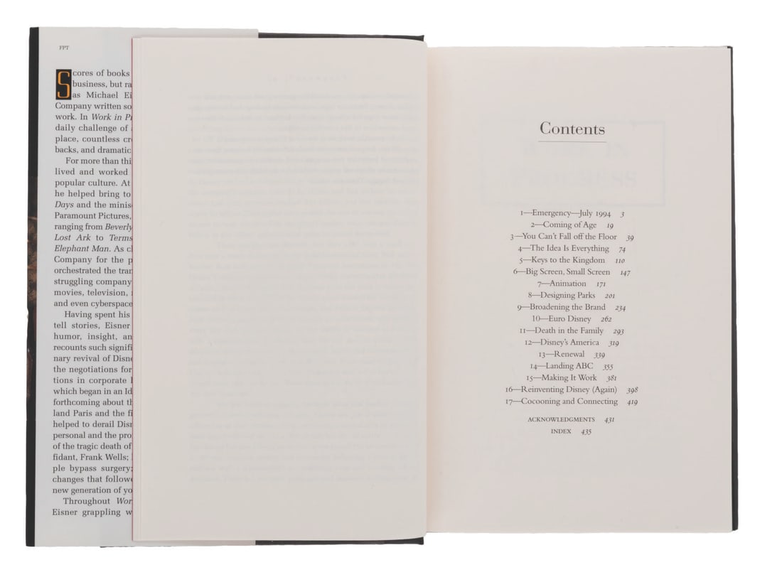 A Michael Eisner Signed "Work in Progress" Book. - 6
