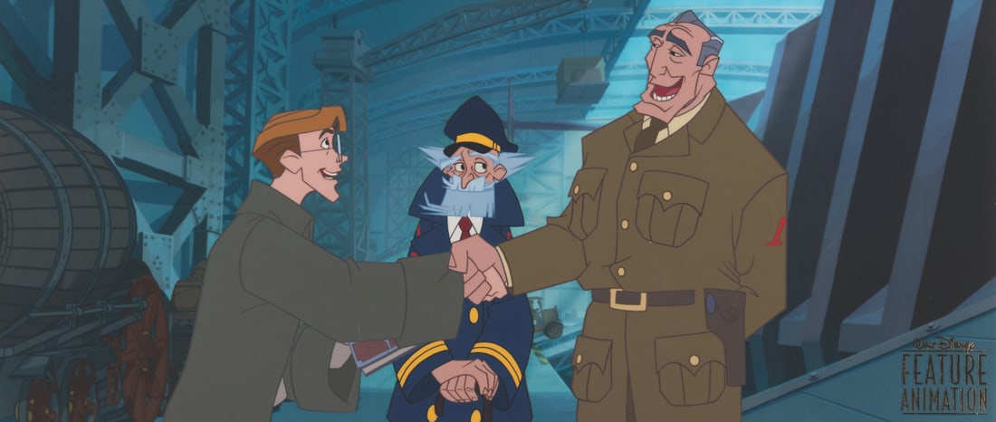 An "Atlantis: The Lost Empire" Feature Animation Employee Cel.: (Disney, 2001) A Feature Animation employee exclusive limited edition cel from "Atlantis: The Lost Empire." At the end of production, employees were given a choice from 12 key scenes in the film to
