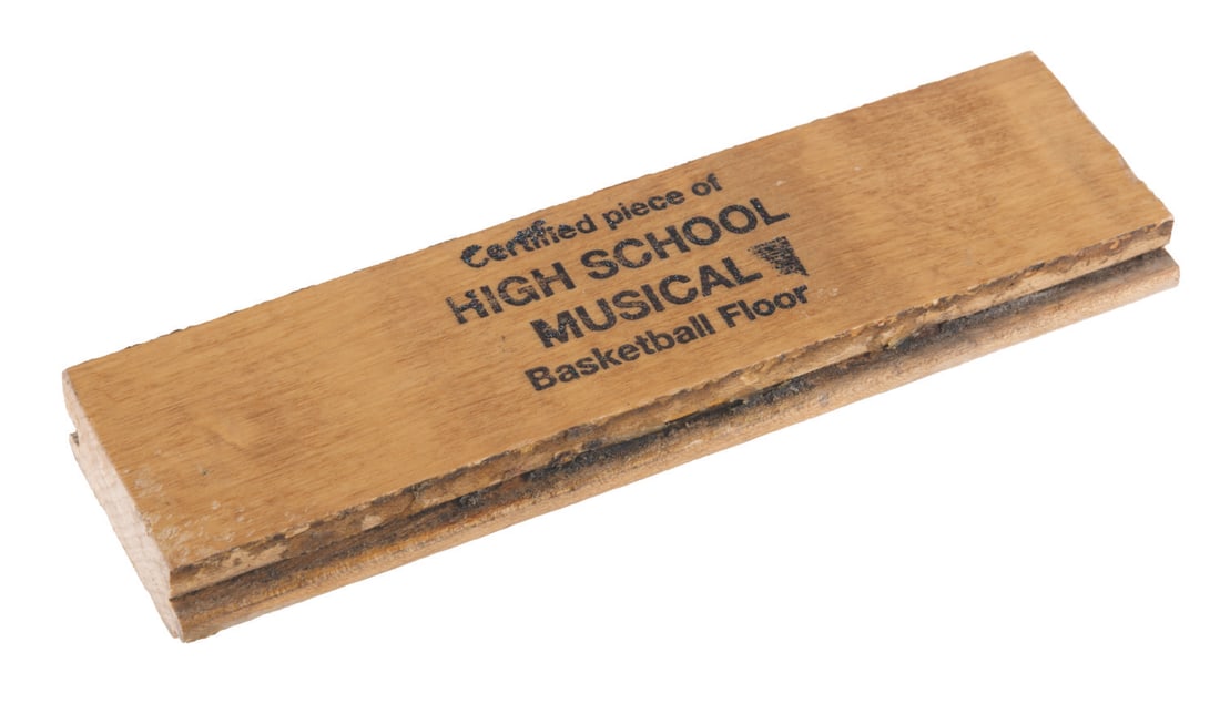 A "High School Musical" Basketball Court Set Piece.: (Disney, 2006) A piece of the basketball court set from the television movie "High School Musical," shot at East High School in Utah. Zac Efron's Troy Bolton danced on this court with his fellow
