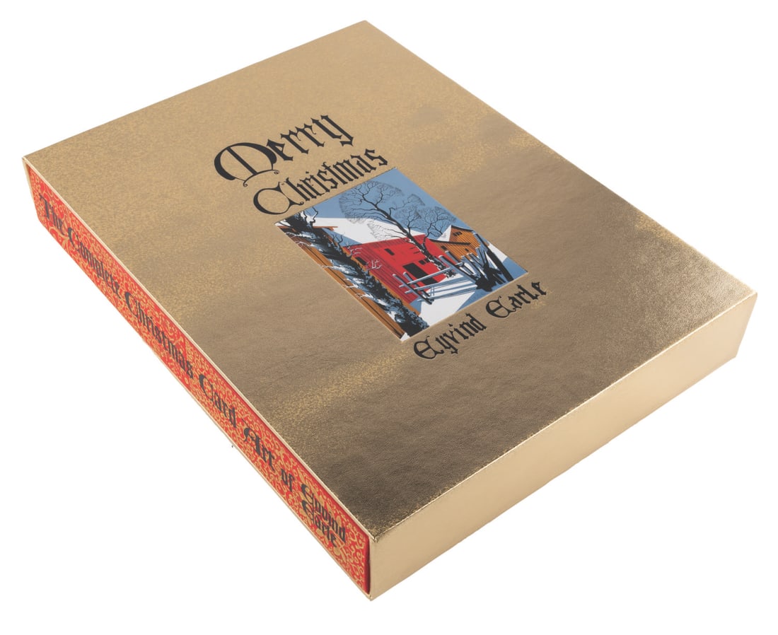 A Signed Eyvind Earle Christmas Card Art Book. (1 of 15)