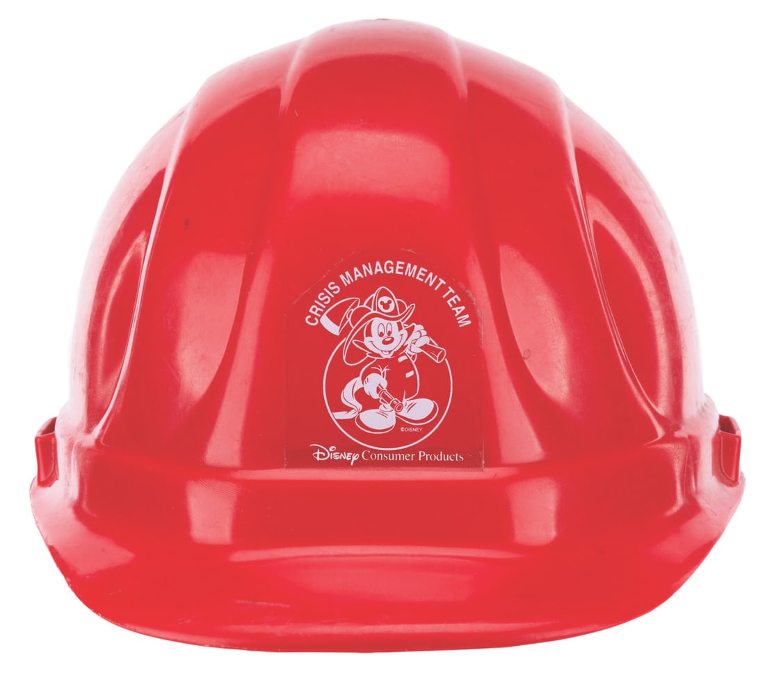 A Disney Consumer Products Crisis Management Team Hard Hat. (1 of 4)