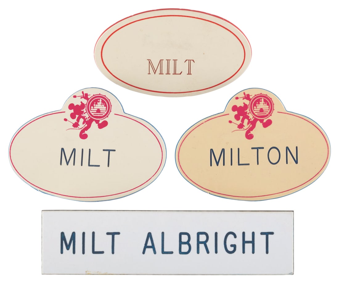 Milt Albright's Disneyland Name Badges. (1 of 5)