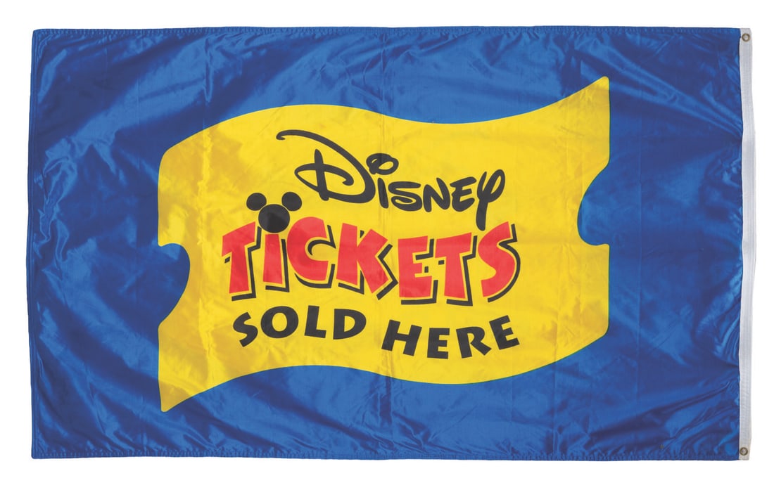 A Large "Disney Tickets Sold Here" Flag. (1 of 3)