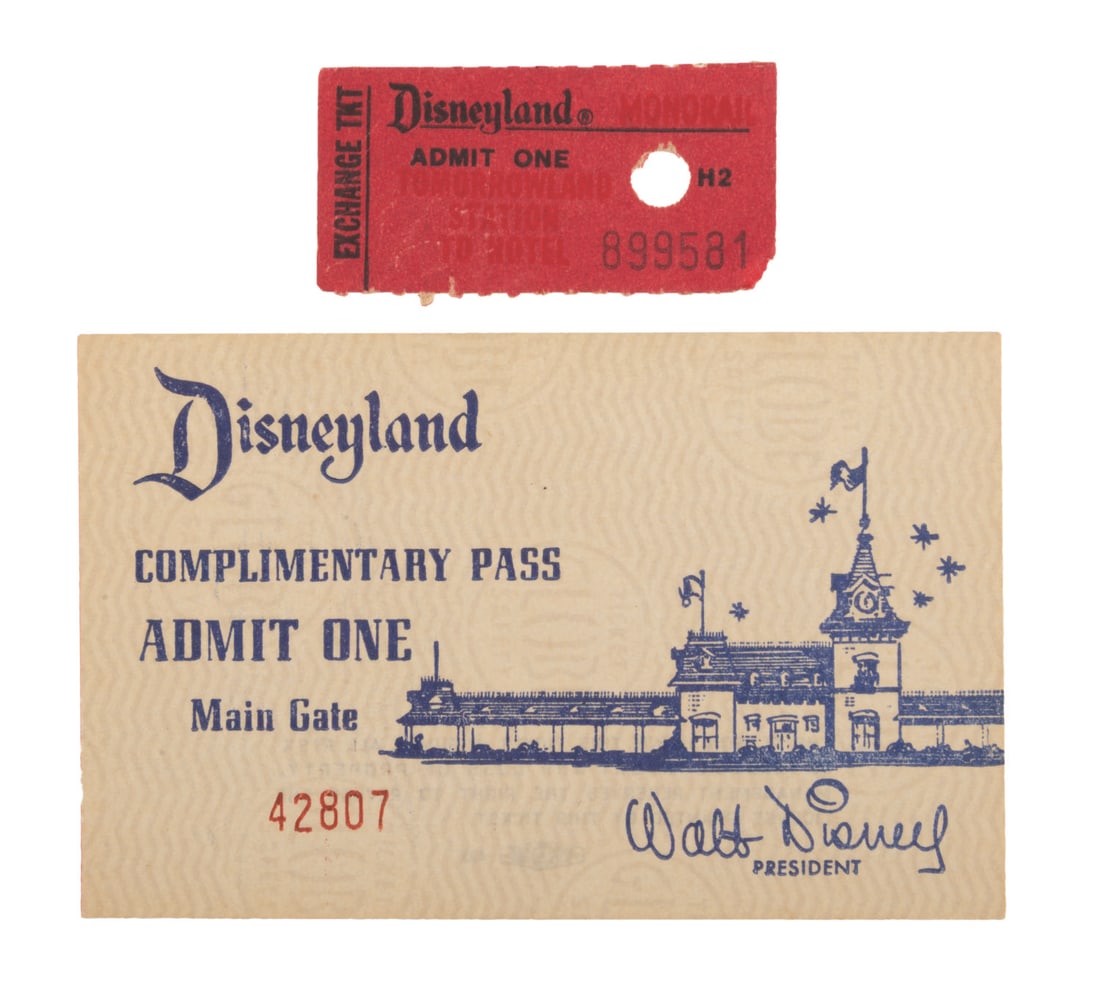A Disneyland Complimentary Pass and Exchange Ticket. (1 of 4)