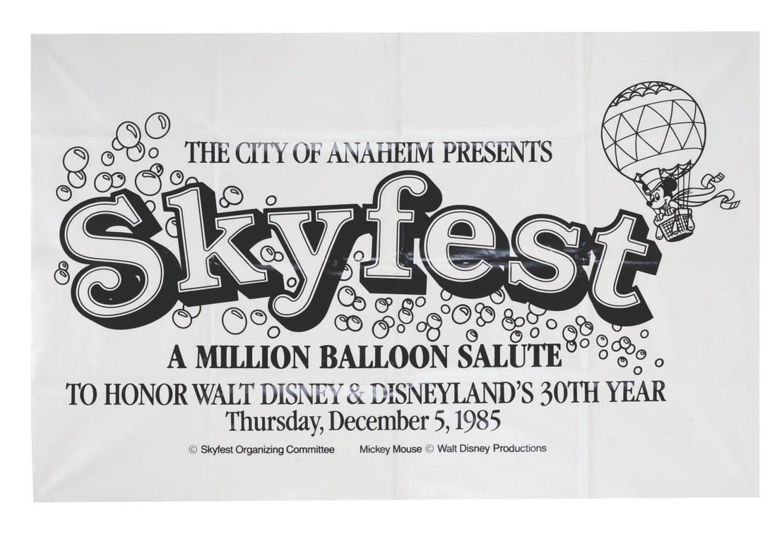 A Disneyland 30th Anniversary Anaheim Skyfest Banner. (1 of 1)