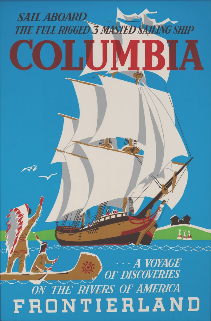 An Original Sailing Ship Columbia Attraction Poster. (1 of 2)