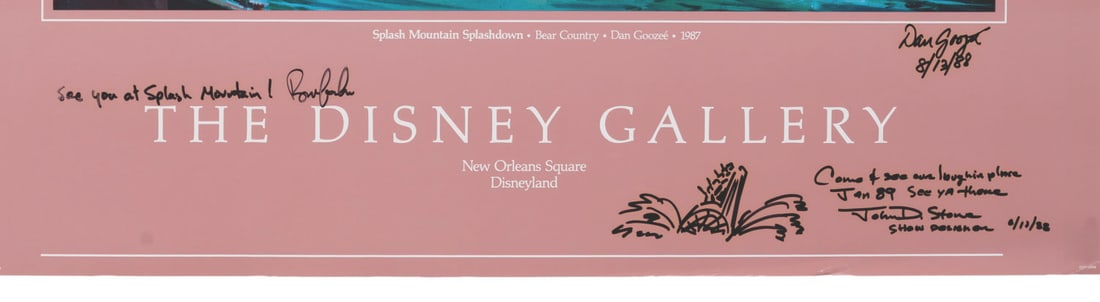 A Multi-Signed Splash Mountain Disney Gallery Poster. - 2