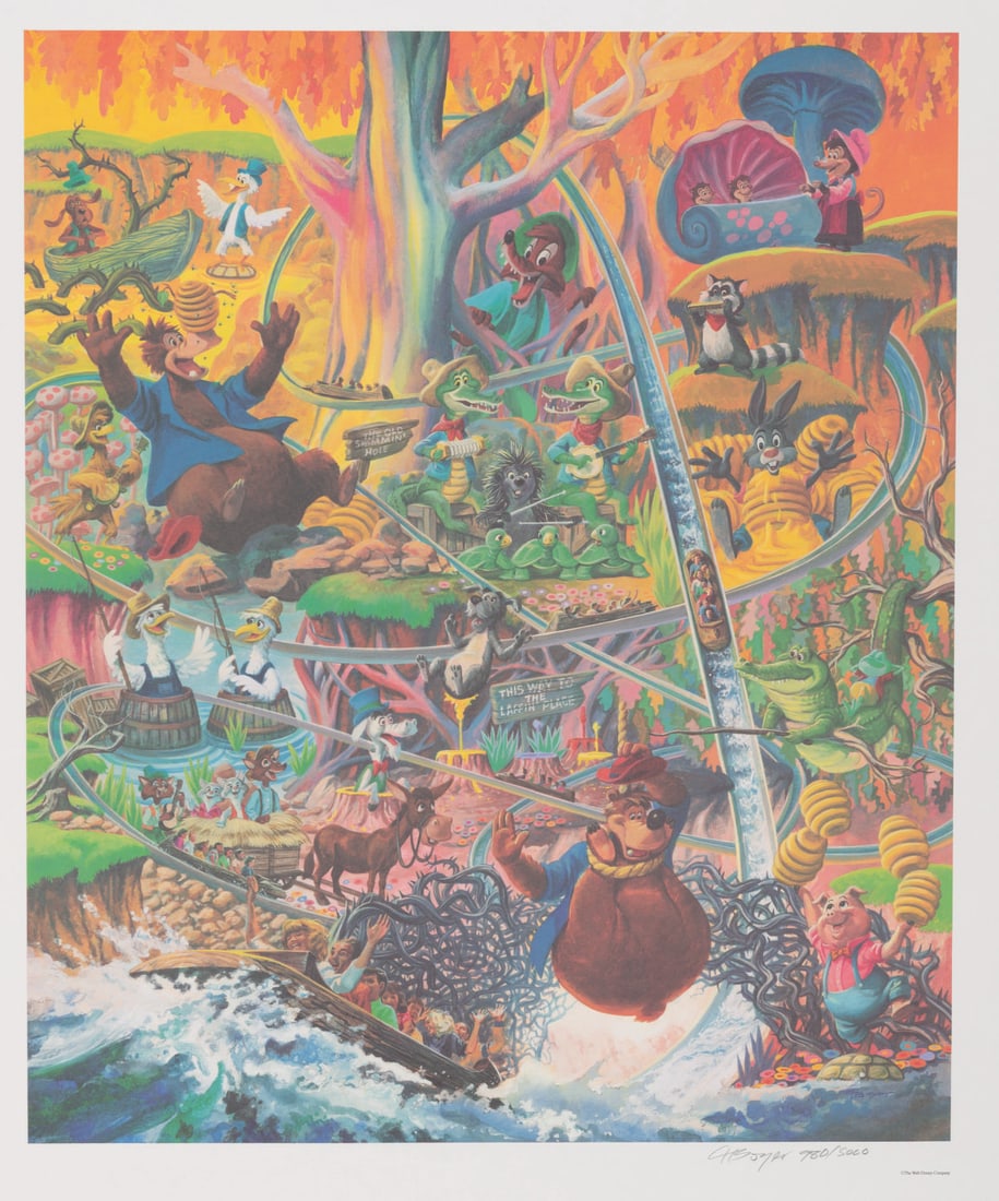 A Charles Boyer Signed Splash Mountain Lithograph. - 2