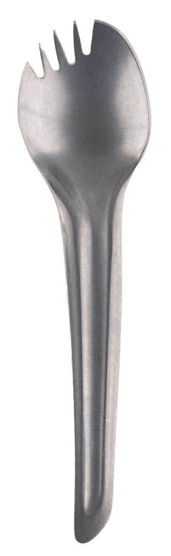 A Star Wars: Galaxy's Edge Spork.: (Disney Parks, 2019) A metal spork from Docking Bay 7 Food and Cargo inside Galaxy's Edge at Disneyland and Walt Disney World. The spork was provided by Docking Bay 7 irregularly for a year or so
