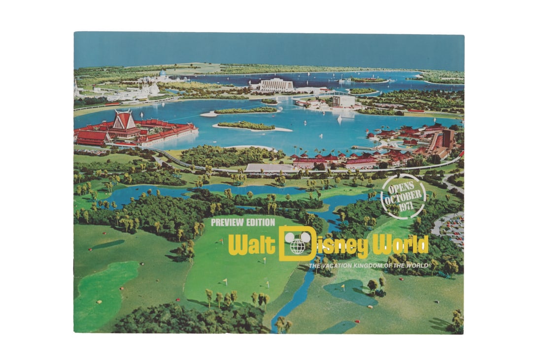 A Preview Edition: Walt Disney World Book.: (Walt Disney World, 1970) A pre-opening Preview Edition Walt Disney World booklet for members of the press, granting readers a glimpse of "the vacation kingdom of the world." Contents include a look