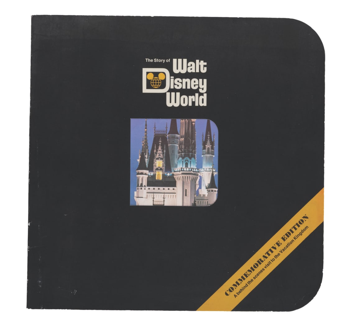 The Story of Walt Disney World Opening Year Book.: (Walt Disney World, 1971) A rare opening year book titled The Story of Walt Disney World that commemorated the opening of the new Park. This book features color photos of the construction and design