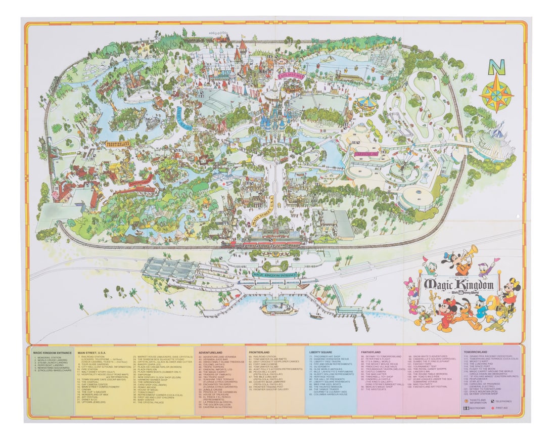 A 1975 Walt Disney World Magic Kingdom Souvenir Map. (1 of 2)