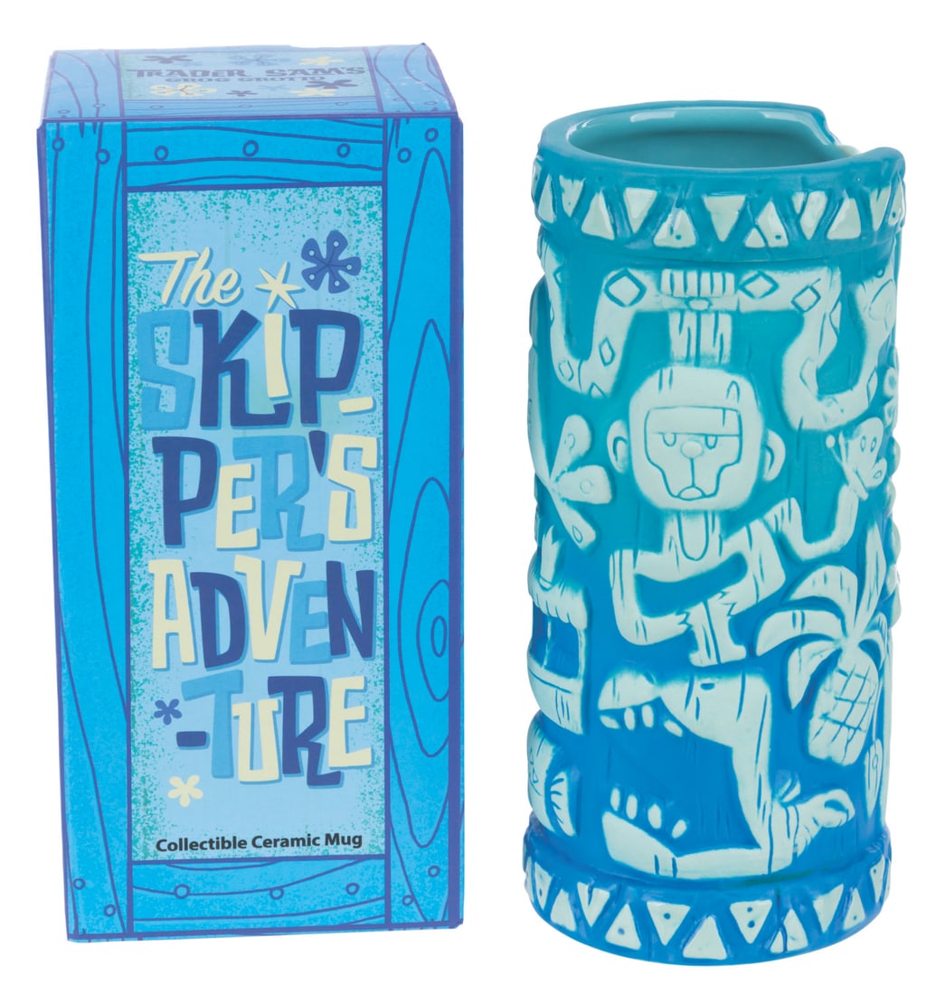 A Trader Sam's Grog Grotto Skipper's Adventure Tiki Mug.: (Disney's Polynesian Village Resort, 2025) A Skipper's Adventure tiki mug with its original box, inspired by the Jungle Cruise and released at Trader Sam's Grog Grotto in Walt Disney World. Designed