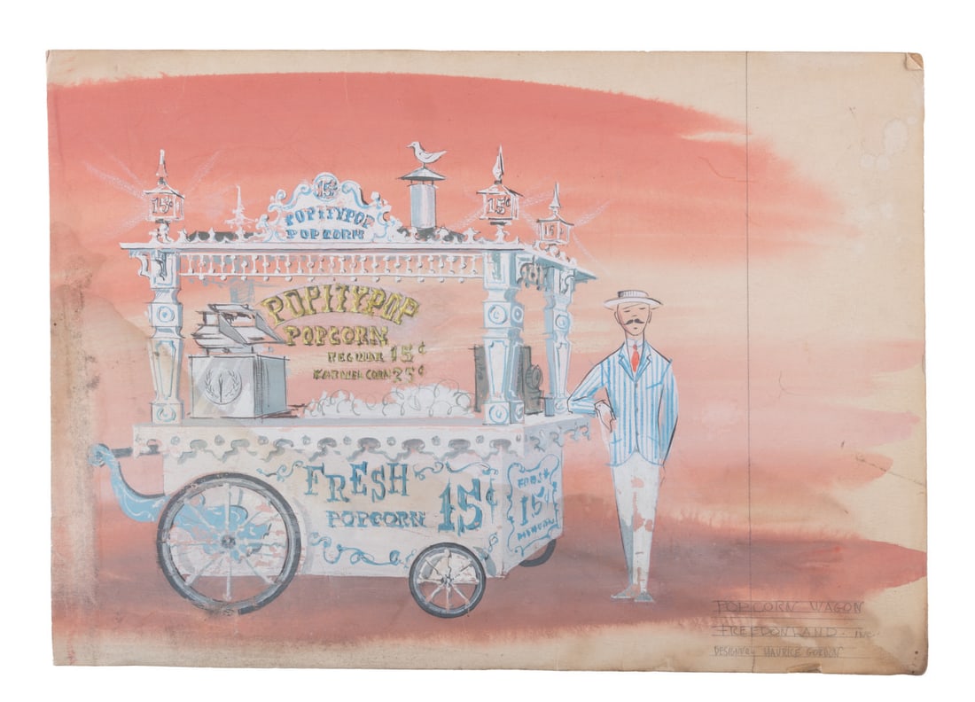 A Freedomland Popcorn Wagon Concept Painting. (1 of 2)