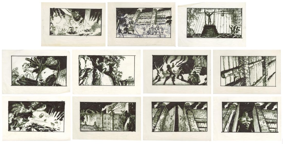 A Set of Universal King Kong Encounter Storyboards. (1 of 9)