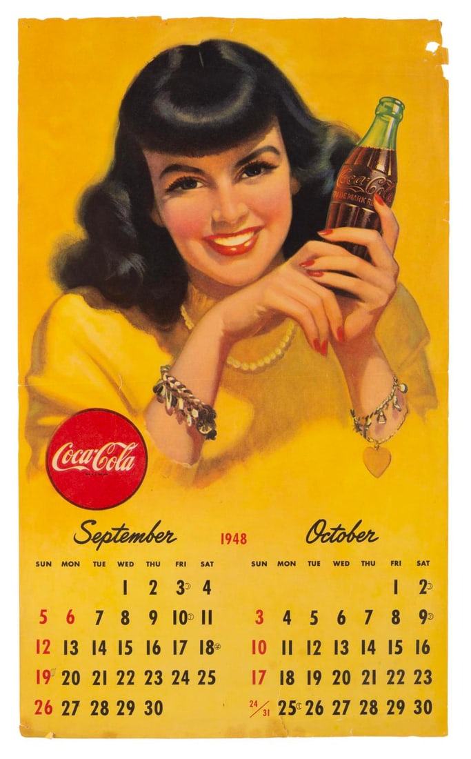 A 1948 Coca-Cola Calendar Page. (1 of 1)