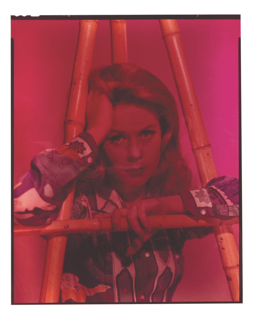 An Elizabeth Montgomery "Who's Been Sleeping in My Bed?" Transparency.: (Paramount, 1963) A transparency of actress Elizabeth Montgomery from the comedy film "Who's Been Sleeping in My Bed?," which co-starred Dean Martin and Carol Burnett. Measuring 8" x 10", the
