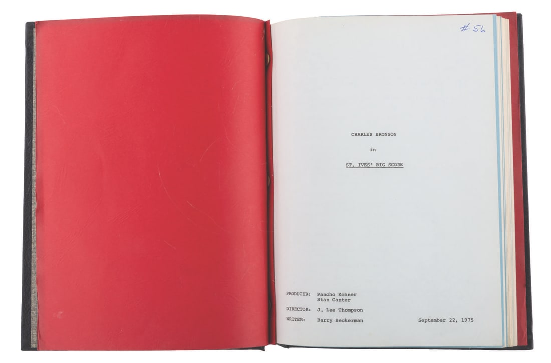 A "St. Ives" Early Draft Script.: (Warner Bros., 1975) A hard-bound, early draft production script for "St. Ives" with the title "St. Ives? Big Score" by Barry Beckerman. The gritty neo-noir crime film starred Charles Bronson in the