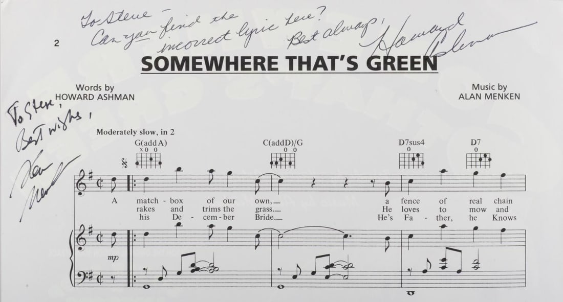 Multi-Signed "Somewhere That?s Green" Sheet Music. - 4