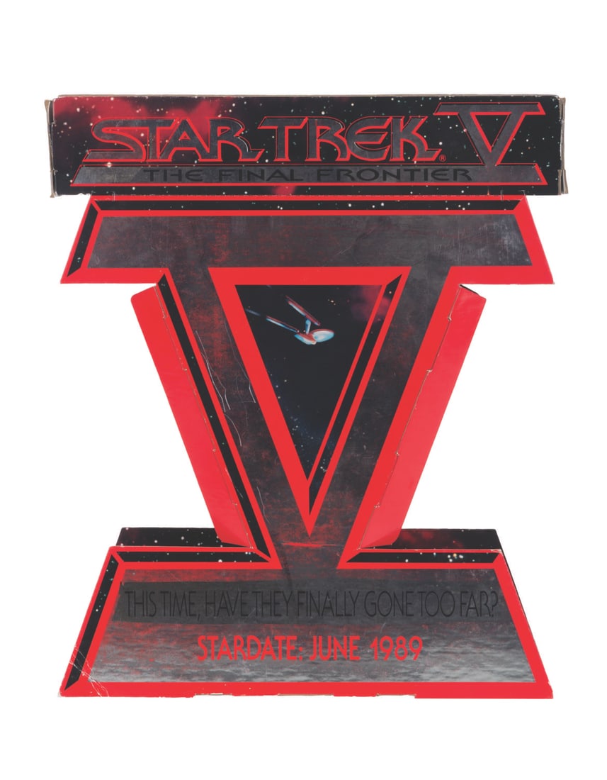 A "Star Trek V: The Final Frontier" Theatrical Release Counter Display.: (Paramount, 1989) A countertop display for the original theatrical release of "Star Trek V: The Final Frontier" on June 9, 1989. Measuring 13.5" x 3" x 16.25" tall, the display is in good condition