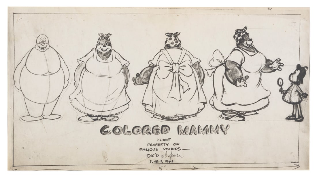 A Little Lulu "Colored Mammy" Model Sheet. (1 of 1)