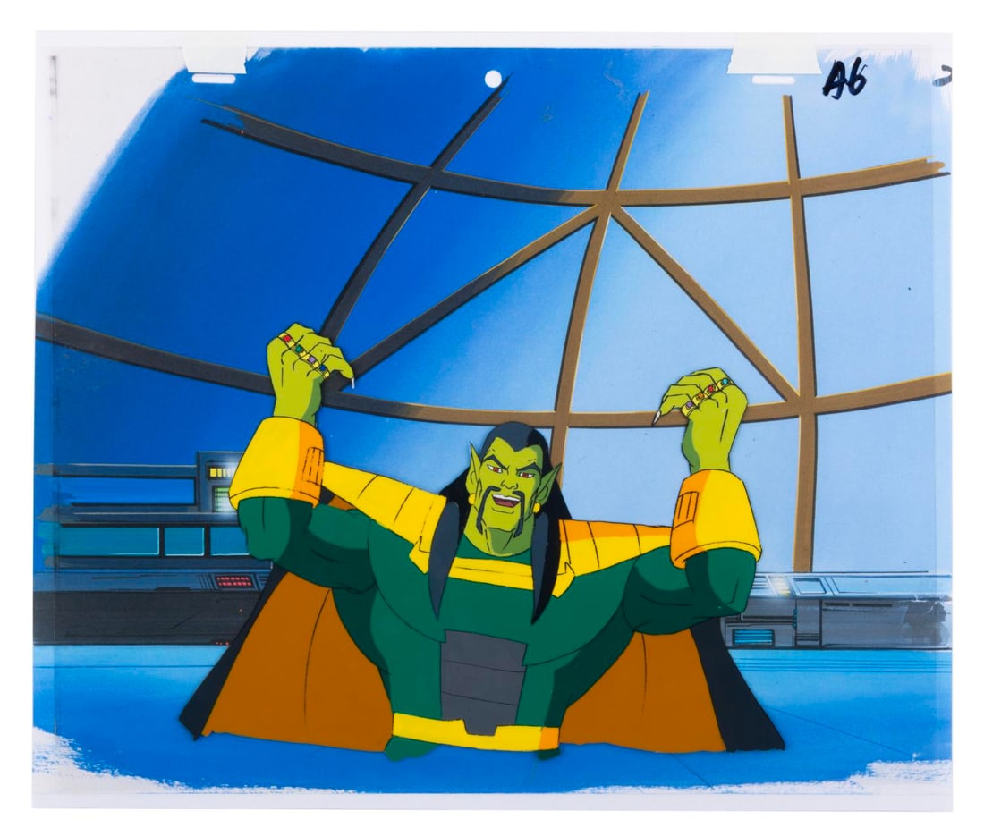 An "Iron Man: The Animated Series" Production Cel.: (Marvel, 1994-96) An original production cel of Mandarin from "Iron Man: The Animated Series," with a color copy background. Mandarin has an image size of 6.5" x 8.5" on a 10.5" x 12.5" cel. The