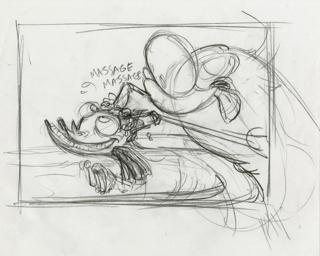A "Ren & Stimpy Show" Development Drawing. - 2