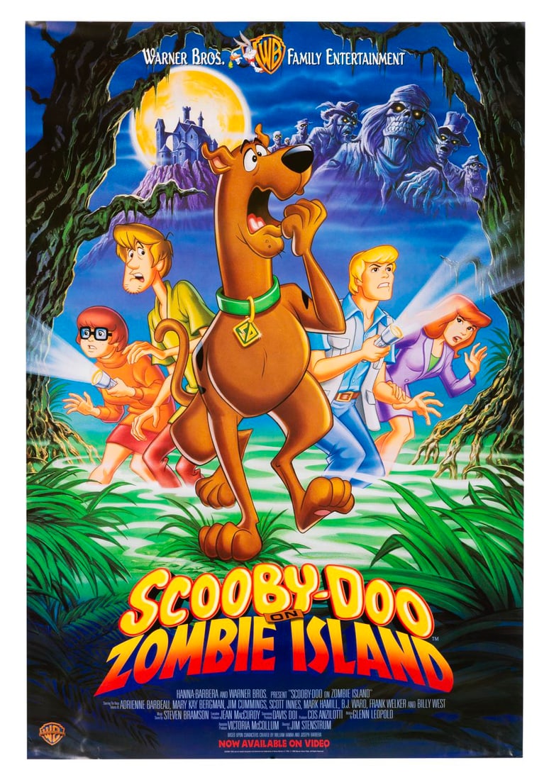 A "Scooby-Doo on Zombie Island" One-Sheet.: (Warners Home Video, 1998) A one-sheet-sized poster for the direct-to-video film "Scooby-Doo on Zombie Island." This film revitalized the franchise, delighting new and old fans alike. Measuring 27" x