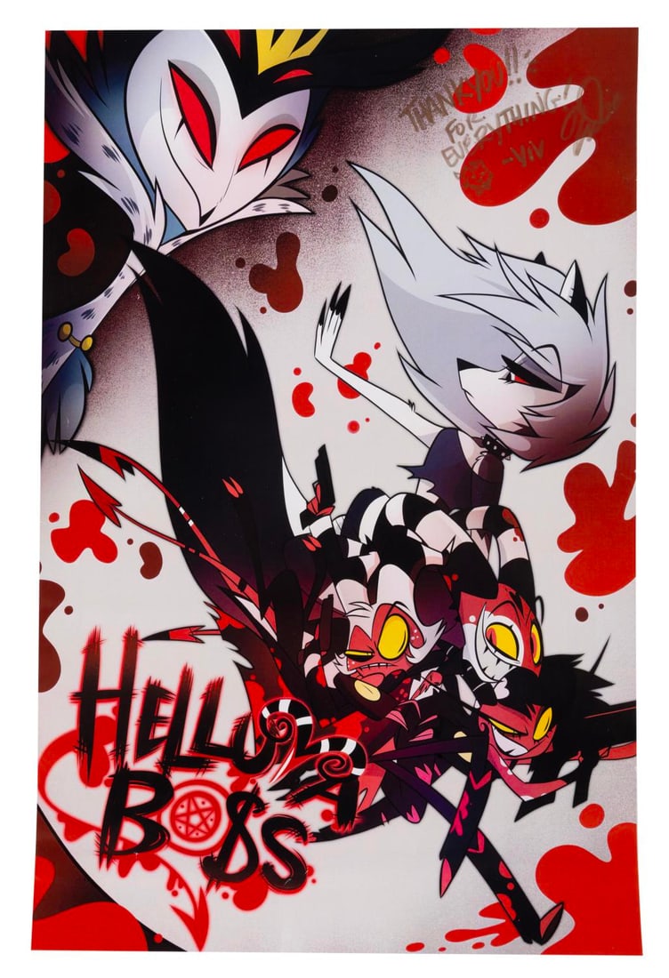 A Signed "Helluva Boss" Print and Collection. - 2