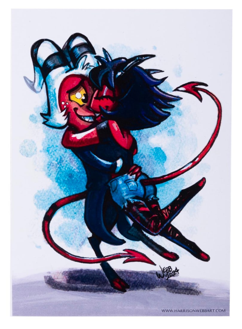 A Signed "Helluva Boss" Print and Collection. - 8