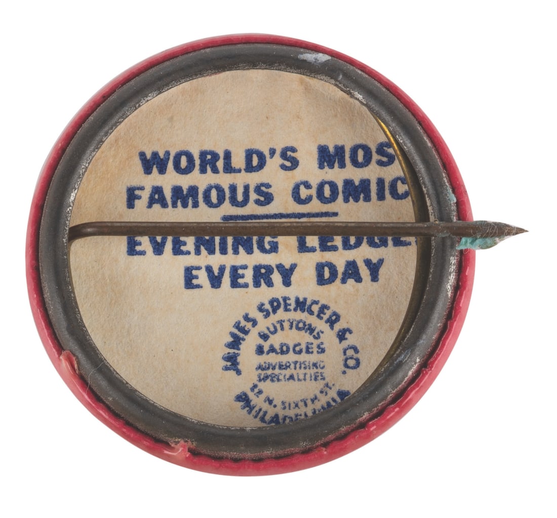 A Minnie Mouse Evening Ledger Comics Button. - 2