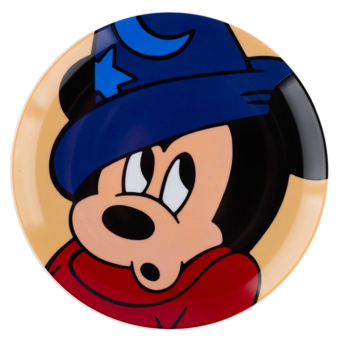 A Sorcerer Mickey Decorative Plate.: (Disney, 1990s-2000s) A Sorcerer Mickey decorative plate designed by artist Brenda White. Measuring 10.5" in diameter, the "Fantasia" decorative plate is in fine condition.