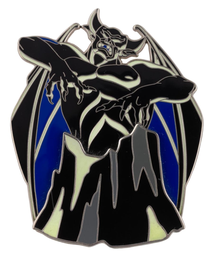 A Jumbo Disney Park Chernabog Pin.: (Disneyland/ Walt Disney World, 2005) A jumbo pin of the Chernabog from "Fantasia" available at Disneyland and Walt Disney World in 2005. Measuring 3.5" x 3", the pin is in very good condition.
