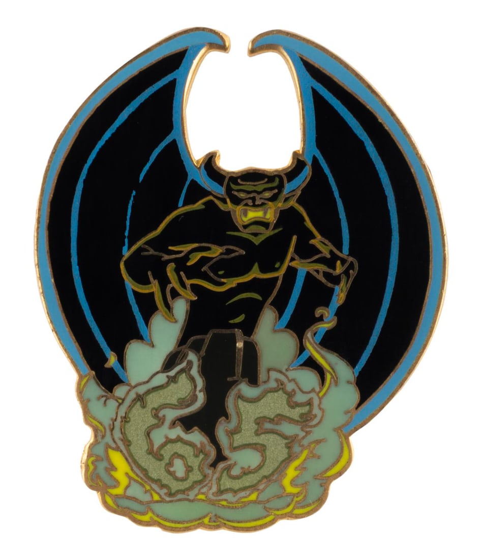 A "Fantasia" 65th Anniversary Chernabog Pin.: (Disney Shopping, 2005) A Chernabog pin for the 65th anniversary of "Fantasia," released in an edition of only 250 exclusively through Disney Shopping. Measuring 1.5" x 2", the pin is in very good con