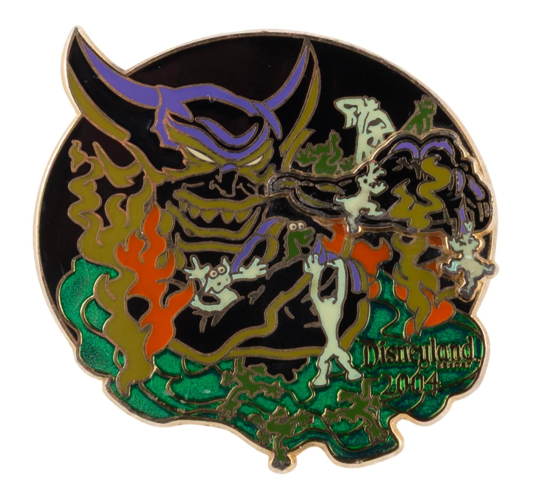 A Chernabog Disneyland 2004 Pin.: (Disneyland, 2004) A Fantasia Villains Collection Chernabog pin, released in a limited edition of 1500 at Disneyland. Measuring 2" x 2" the pin is in very good condition.