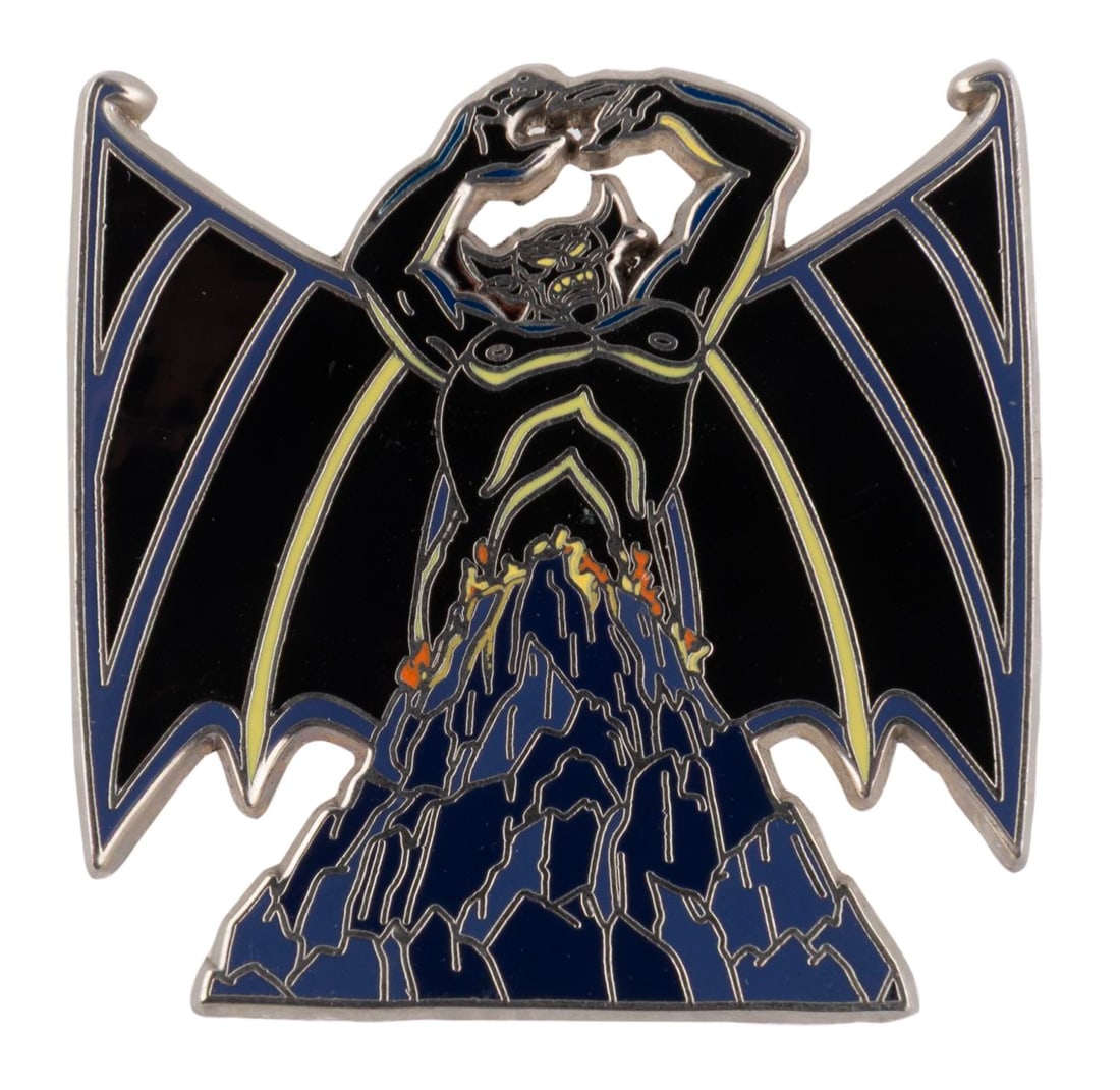 A Villainous Pin Voyage Chernabog Apology Pin.: (Disney Cruise Line, 2005) A pin of Chernabog gifted to each attendee of the Villainous Pin Voyage. Limited to an edition of only 500, the pin was mailed after the cruise to apologize for issues surro