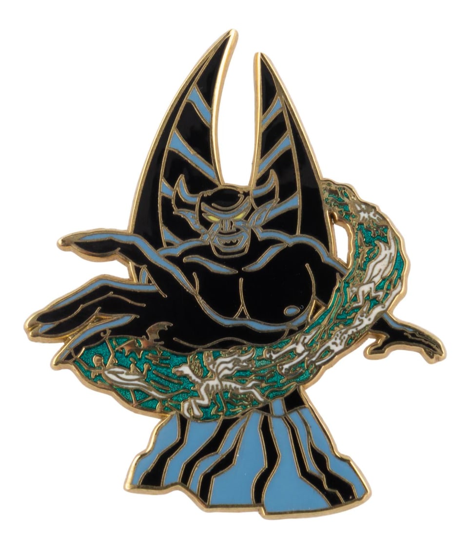 A Chernabog Reaching Limited Edition 250 Pin.: (Disney Shopping, 2008) A pin of Chernabog reaching forward, released in a limited edition of only 250 exclusively through Disney Shopping. Measuring 2" x 1.75", the pin is in fine condition.