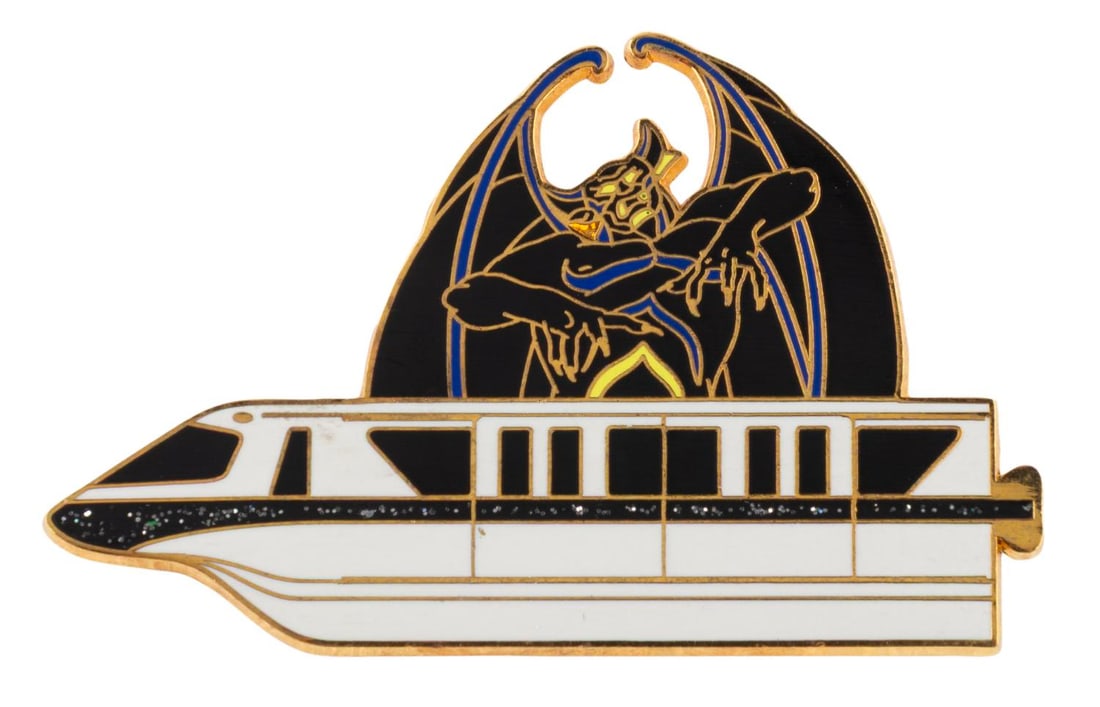 A Walt Disney World Chernabog Monorail Pin.: (Walt Disney World, 2009) A Gold Card Collection Chernabog Monorail pin, released in a limited edition of 1500. The five pins released in this collection can be linked together to form a full