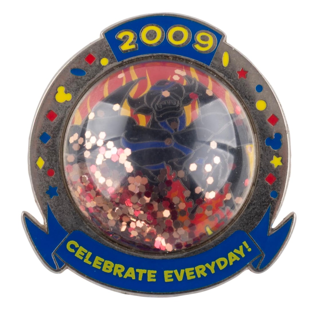 A Chernabog "Snow Globe" New Year's Pin. (1 of 1)