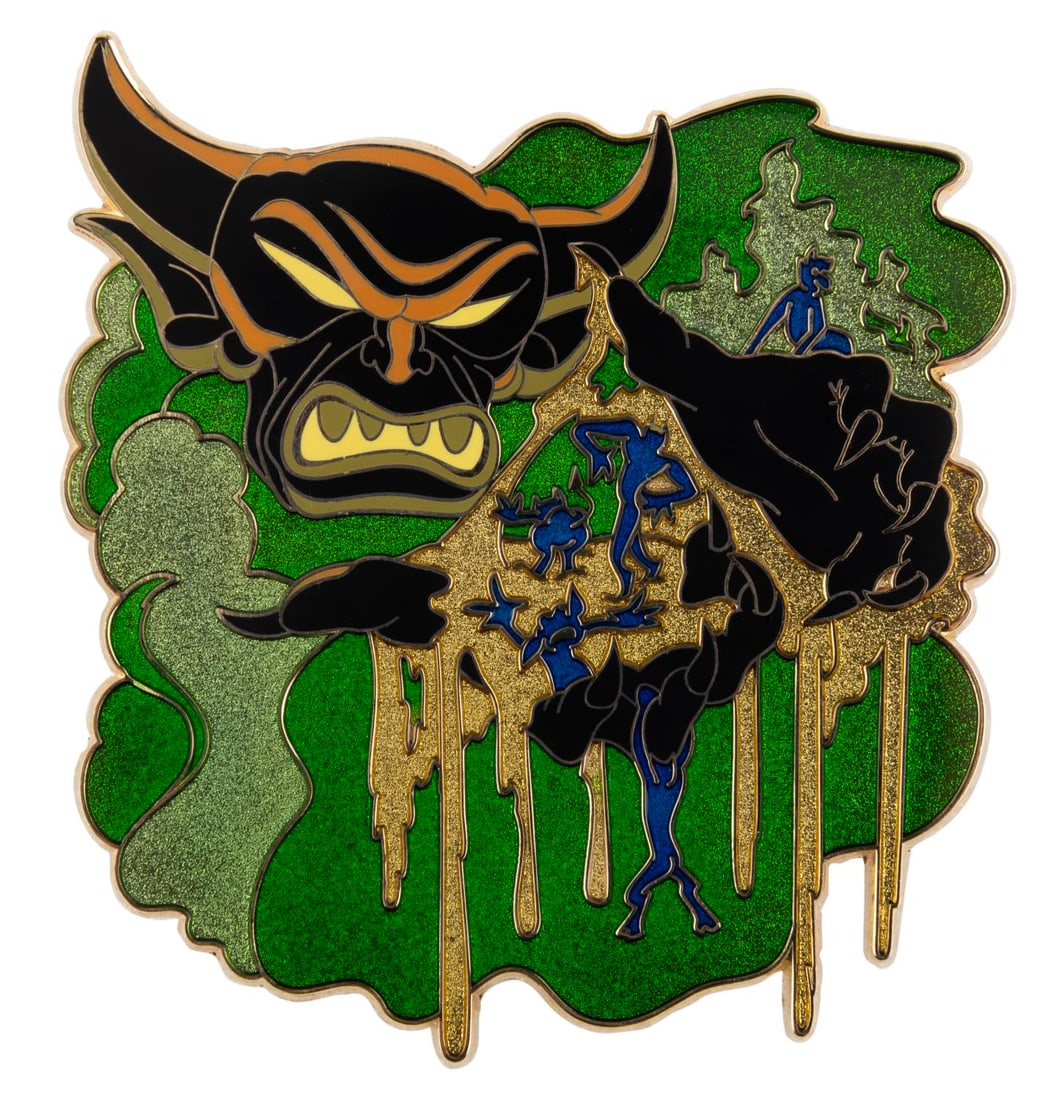 A Disney Shopping Jumbo Chernabog "Fantasia" Pin.: (Disney Shopping, 2010) A Jumbo pin of Chernabog, released exclusively by Disney Shopping in a limited edition of only 300. Measuring 3" x 3", the pin is in fine condition.