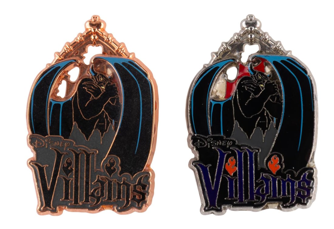 A Pair of Chernabog Villains Mystery Collection Pins.: (Walt Disney World, 2012) A pair of Chernabog Mystery Villains pins from Mickey?s Not-So-Scary Halloween event in 2012. Included are the silver Chernabog pin and the rare limited edition 150 copper