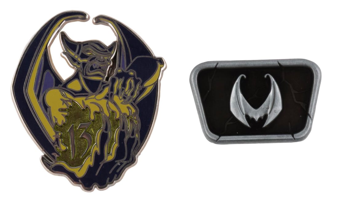 A Pair of Chernabog 13 Reflections of Evil Pins.: (Walt Disney World, 2013) Two limited release Chernabog pins from the 13 Reflections of Evil event at Walt Disney World. Included is the "Chernabog wings" chaser pin released in an edition of only