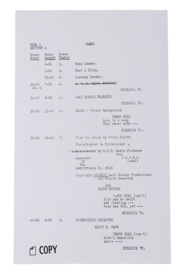 A "Bambi" Cutting Continuity Script. - 3