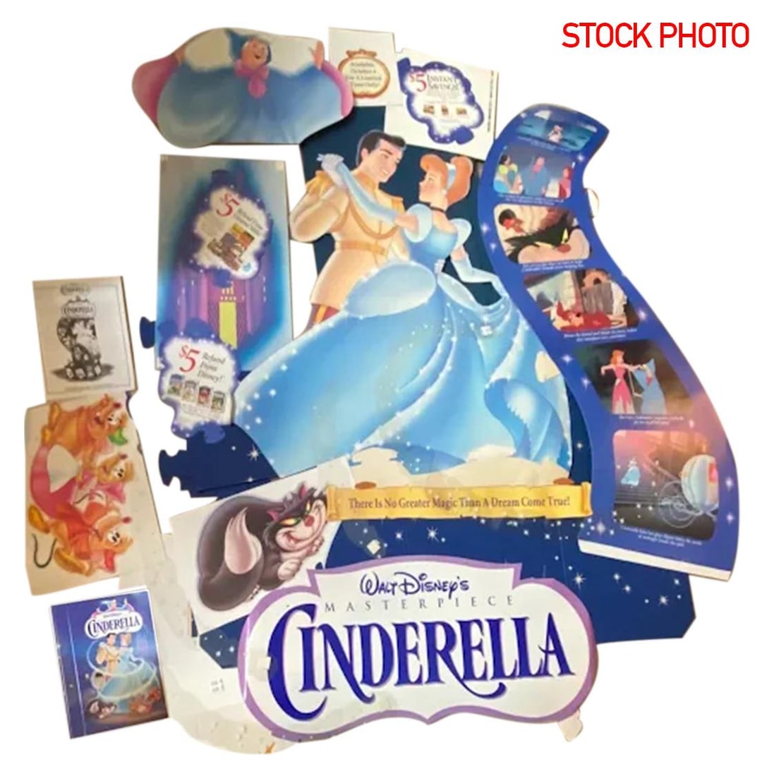 A Cinderella VHS Video Release Store Display. - 2