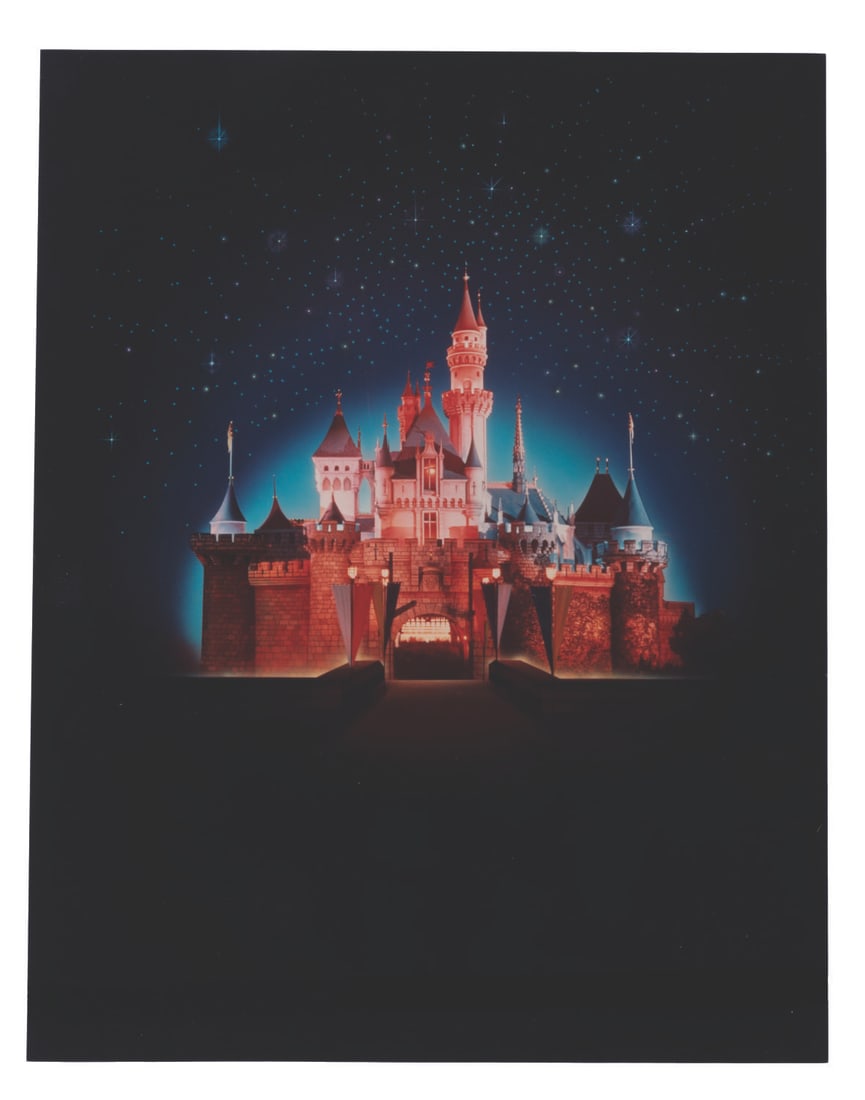 A Sleeping Beauty Castle Print Media Production Photo.: (Disneyland, 1980s-90s) A Sleeping Beauty Castle photo used by the company for print media campaigns. Measuring 11" x 14", the photo is in very good condition with light scratches and edge wear.